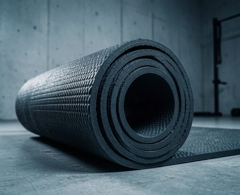 Natural rubber yoga mat material detail