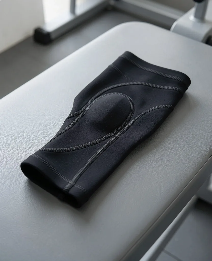 Medium-density foam roller on concrete studio floor