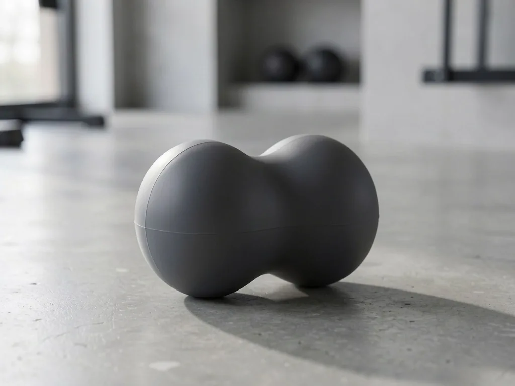 Peanut massage ball on concrete