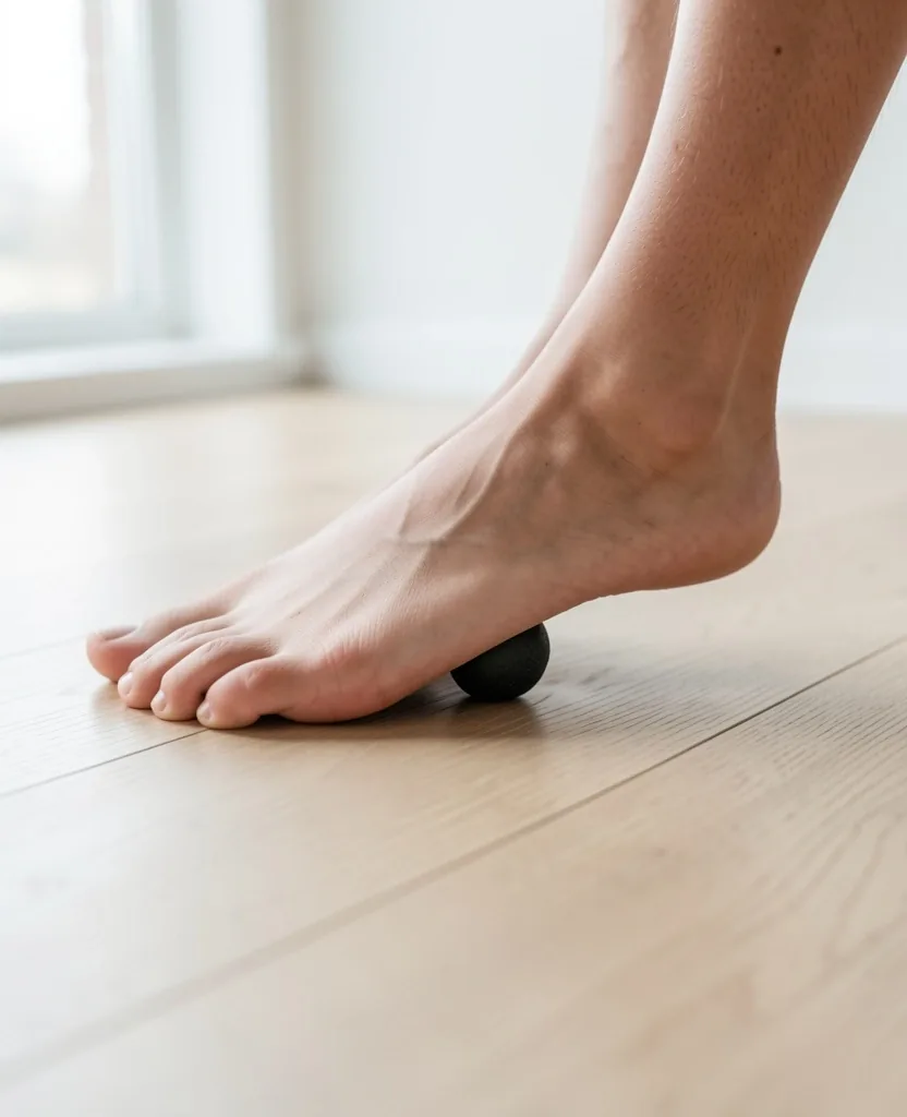 Massage ball on foot arch